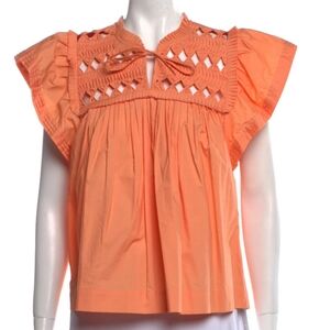 Sea New York Eyelet Blouse Orange, Size XS
